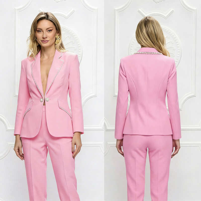Women Formal Wear For Graduation - 패션쇼 여성 블레이저 세트 맞춤형 진주
