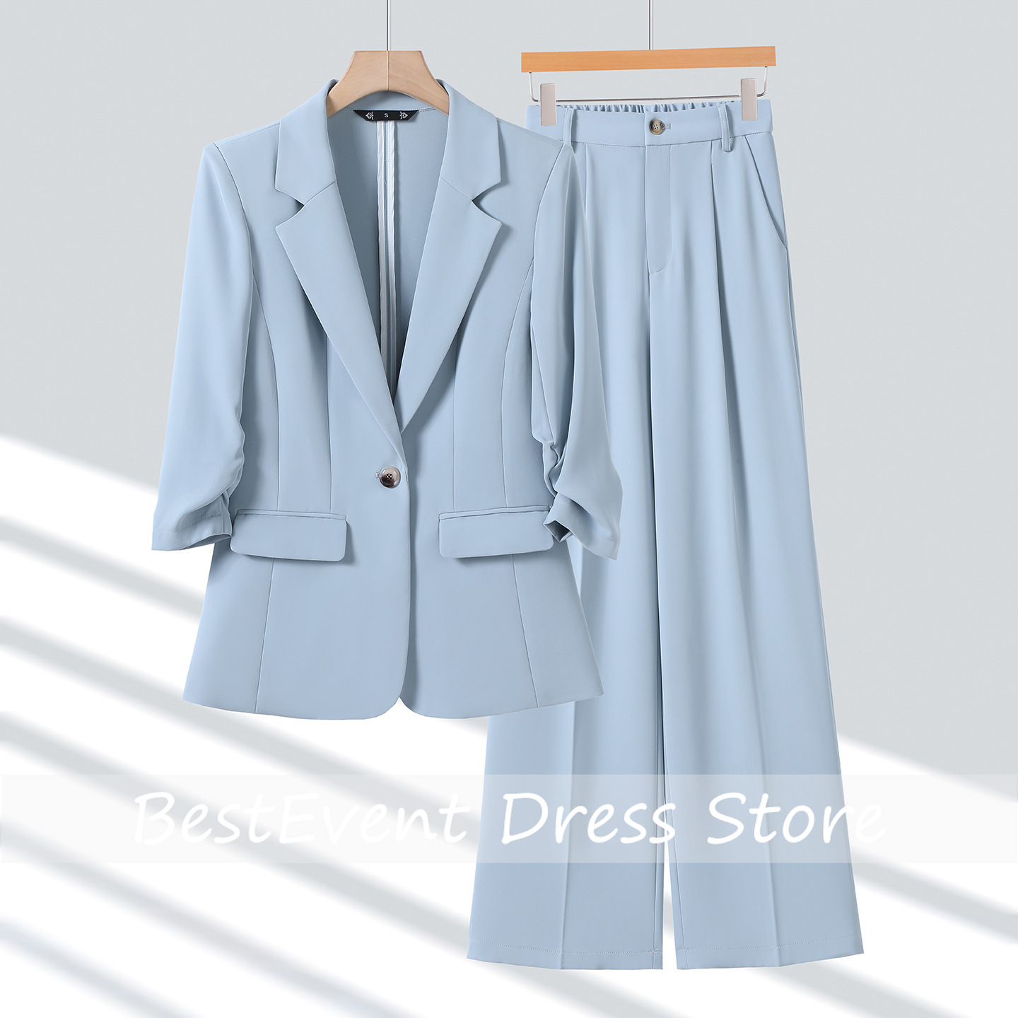Blazer Set Women Formal - 연하늘색 여성 수트 자켓 캐주얼 스타일