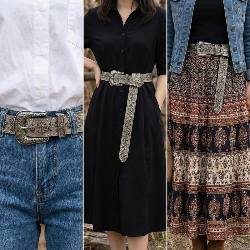 31BF 클래식 레트로 벨트 기능 서양 매력 디자인 리 - Women Formal Wear Western 리뷰 및 가격