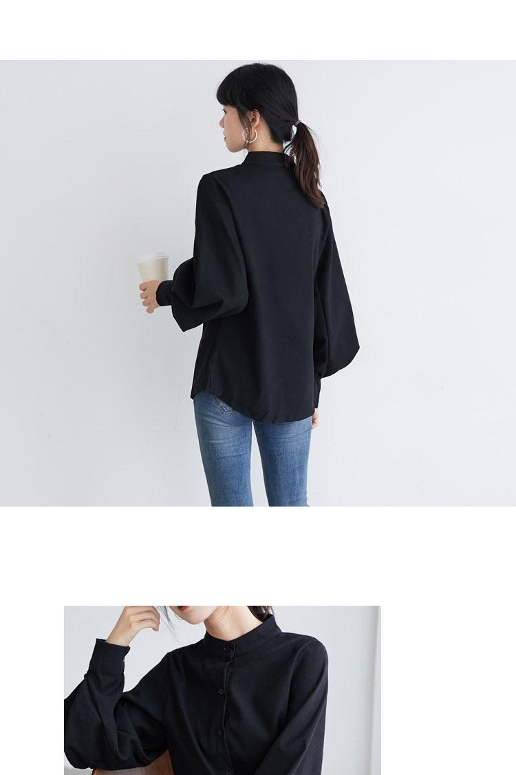 FSMG-스탠드 칼라가 있는 여성 빈티지 셔츠, 랜턴  - Female Formal Wear 리뷰 및 가격