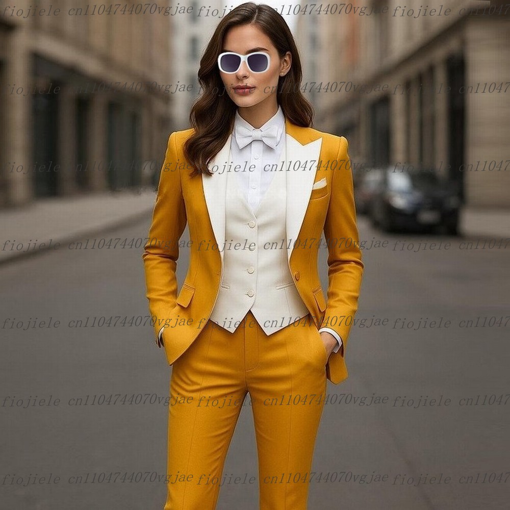 노란색과 흰색의 정장 여성복, 웨딩 파티, 프롬, 여성 - Blazer Set Women Formal 리뷰 및 가격