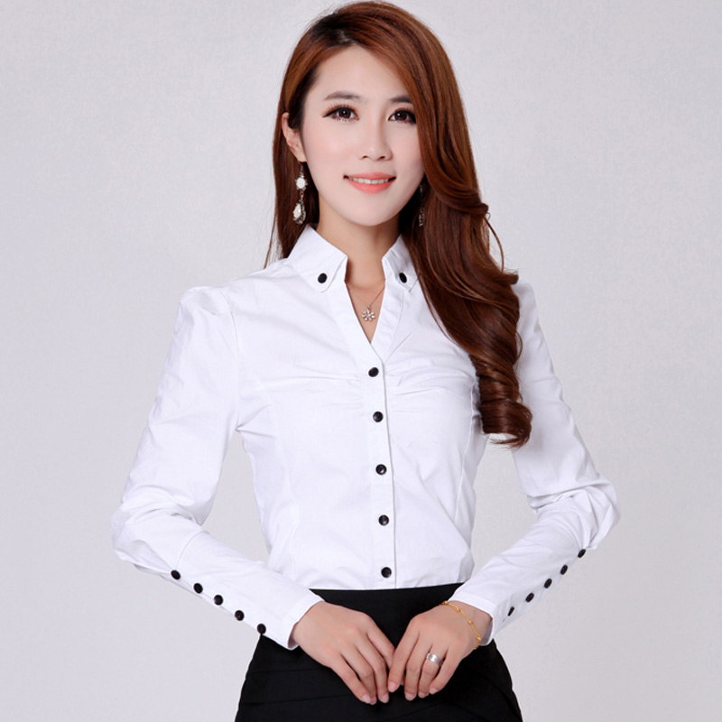 봄과 가을 새로운 여성 긴 소매 작업복 흰색 셔츠 한국 - Female Formal Wear 리뷰 및 가격